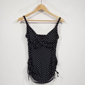 Kirkland Signature  by Miraclesuit Black & White Polka Dot Swimsuit Tank  Size S